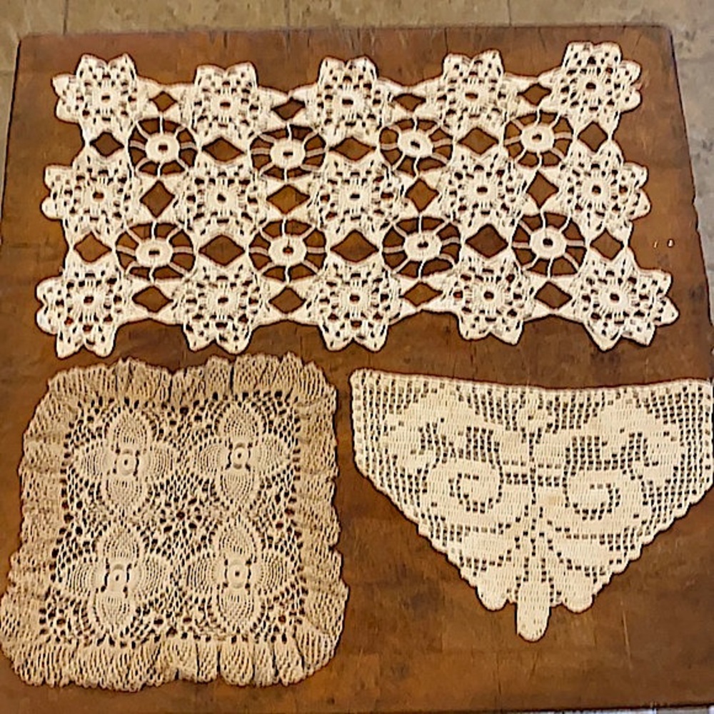 Lot of 3 Vintage crochet doilies